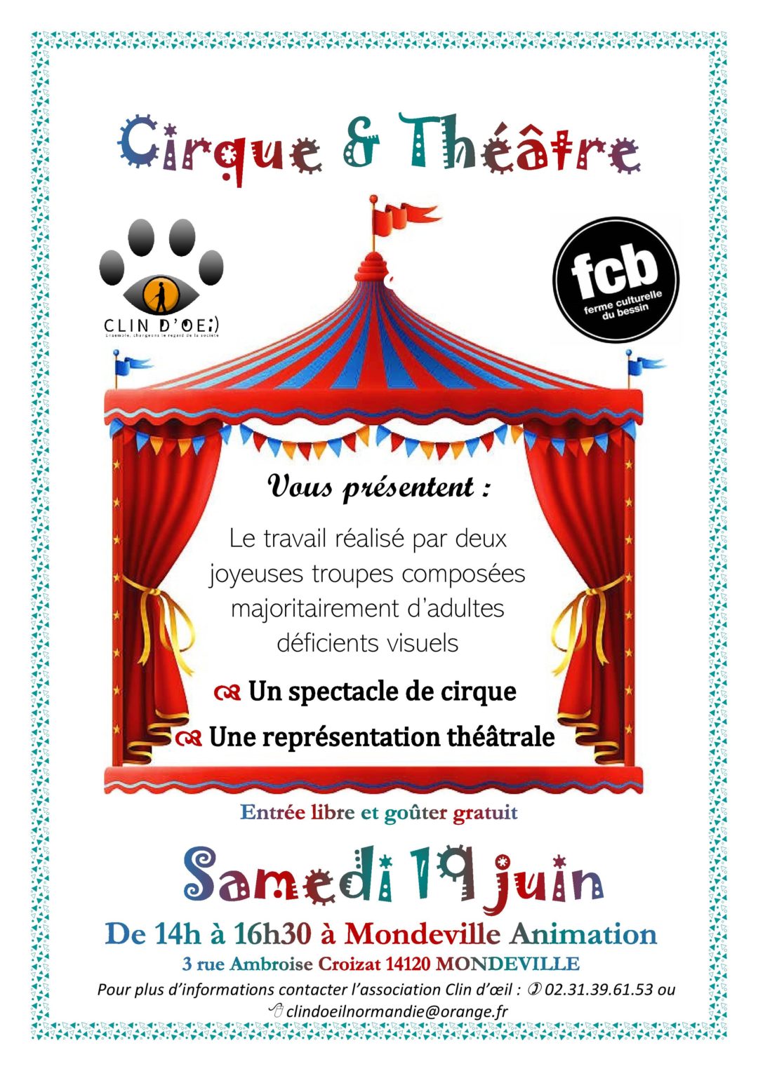 Représentations cirque et théâtre – Association Clin d’Oeil