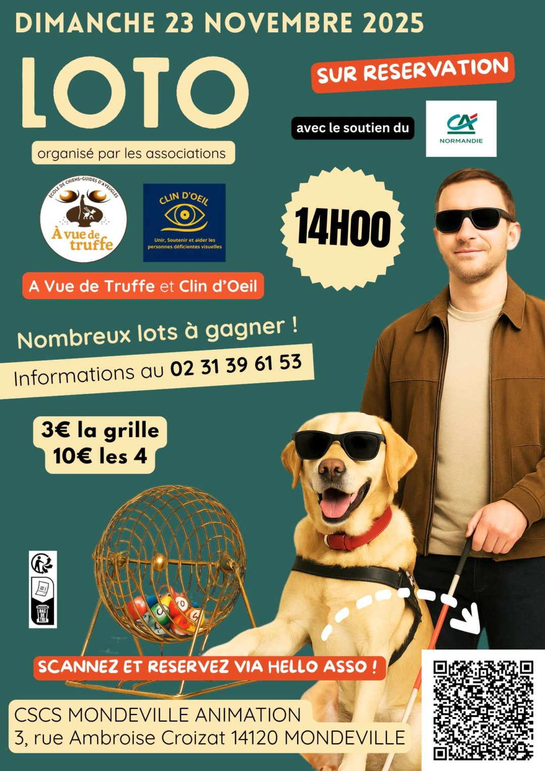 Loto solidaire au profit d’A Vue de Truffe et Clin d’Oeil