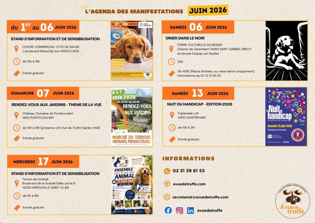 Agenda des prochaines manifestations