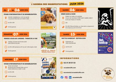 Agenda des prochaines manifestations